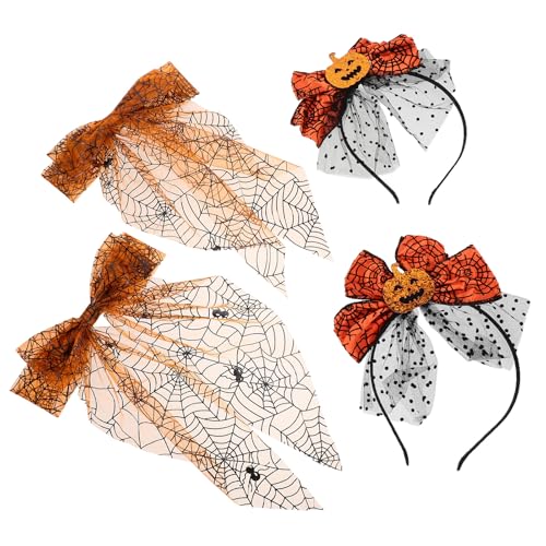 Healeved 1 Set Halloween-Haarband mit Schleife: Kürbis-Haarreif, Spinnennetz, Spitze, Haarspangen, Zubehör für Frauen und Mädchen, Halloween-Kopfbedeckung, Cosplay, Make-up, Party, Foto-Requisiten Healeved 1 Set Halloween-Haarband mit Schleife: Kürbis-Haarreif, Spinnennetz, Spitze, Haarspangen, Zubehör für Frauen und Mädchen, Halloween-Kopfbedeckung, Cosplay, Make-up, Party, Foto-Requisiten von Healeved