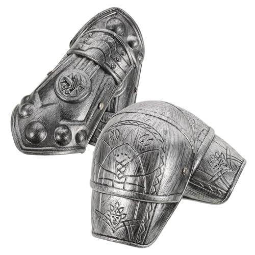 Healeved 1 Set Schulterschützer Arm Rollenspiel Armschienen Cosplay Schulterschutz Soldat Schulterschützer Soldat Kostüm Halloween Cosplay Requisite Kinderspielzeug Silber Kunststoff von Healeved