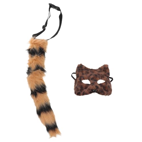 Healeved 1 Set aus Kunstpelz-Fuchsschwänzen und pelzigem Maskenset – Tier-Ankleidezubehör für Karneval, Halloween, Cosplay, Partys im Freien Healeved 1 Set aus Kunstpelz-Fuchsschwänzen und pelzigem Maskenset – Tier-Ankleidezubehör für Karneval, Halloween, Cosplay, Partys im Freien von Healeved