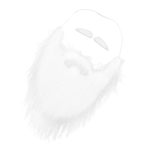 Healeved 1 Set aus Weißem Plüsch mit Falschem Schnurrbart, Bart Und Augenbrauen – Weihnachtsmann-kostümzubehör für Weihnachts-Cosplay-Party-verkleidungen von Healeved