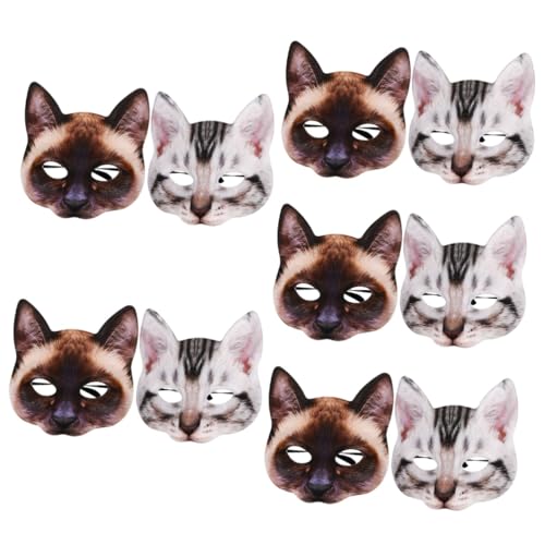Healeved 10 Halloween Maske Katzenkopf Maske Realistische Katzenmaske für Kostümparty und Cosplay für Halloween Dekoration und Maskeraden Healeved 10 Halloween Maske Katzenkopf Maske Realistische Katzenmaske für Kostümparty und Cosplay für Halloween Dekoration und Maskeraden von Healeved