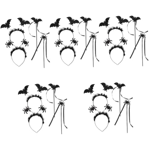 Healeved 10 Sätze Karneval Haarschmuck Set Teiliges Bat und Spider Stirnband für Frauen Cosplay Kostüm Accessoire Deko für Halloween Geburtstagsfeiern und von Healeved
