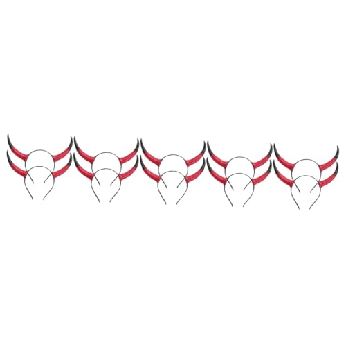 Healeved 10 Stck. Ox Horn Stirnband Leichtes Langlebiges Haarband mit Kreativem Ochsengehörn Design Modisches Accessoire für Mädchen Geeignet für Halloween Karneval Cosplay und Partys von Healeved