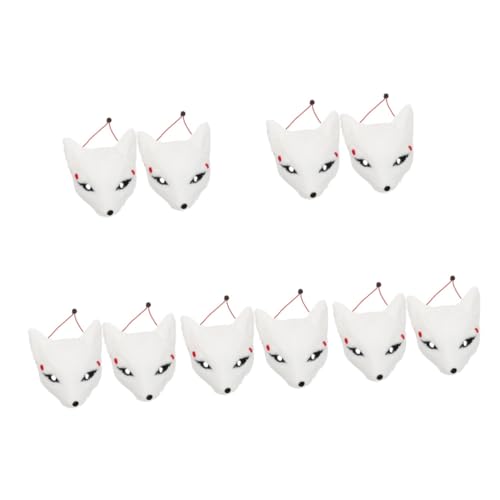 Healeved 10 Stck. Weiche Plüsch Fuchsmasken Wiederverwendbare Halloween Tiermasken Komfortable Langlebige Masquerade Masken für Party und Verkleidung von Healeved