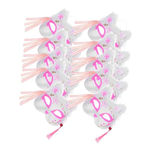Healeved 10 Stück Japanische Fuchsmaske LED Leuchtend Halbgesicht Plüsch Design für Cosplay Halloween Karneval Party Erwachsene Healeved 10 Stück Japanische Fuchsmaske LED Leuchtend Halbgesicht Plüsch Design für Cosplay Halloween Karneval Party Erwachsene von Healeved