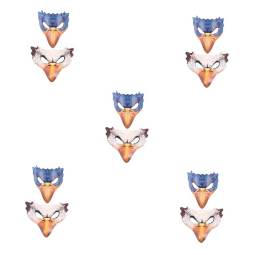 Healeved 10 Teiliges Realistisches Masken PU Schaum Vogel Schnabel Gesichtsmasken für Erwachsene Halloween Karneval Cosplay Detailreiche Tiergesichter für Maskenball und Kostümparty von Healeved