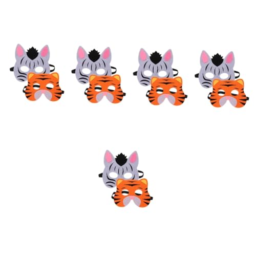 Healeved 10 Tiermasken für Halbe Gesichtsmaske Kostüm Requisiten für Halloween Karneval und Cosplay Zebra Tiger Healeved 10 Tiermasken für Halbe Gesichtsmaske Kostüm Requisiten für Halloween Karneval und Cosplay Zebra Tiger von Healeved