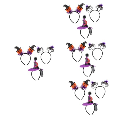 Healeved 12 Stück Halloween Haarreifen mit Spinnen Fledermäusen und Kürbissen Lustige und Auffällige Halloween Accessoires für Kostümpartys und Fotorequisiten von Healeved