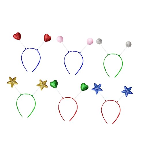Healeved 12 Stück Teiliges Bunte Stirnbänder für Mädchen mit Elastischem Leichtem Material Herz und Stern Design und Bequem für Partys Karneval und Festliche Anlässe Zufällige Farbe von Healeved