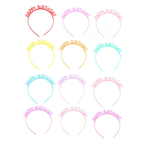 Healeved 12 Stück Teiliges Geburtstagskrone Haarreif für Mädchen Haarschmuck Accessoire Bunten Farben für Feiern und Besondere Anlässe von Healeved