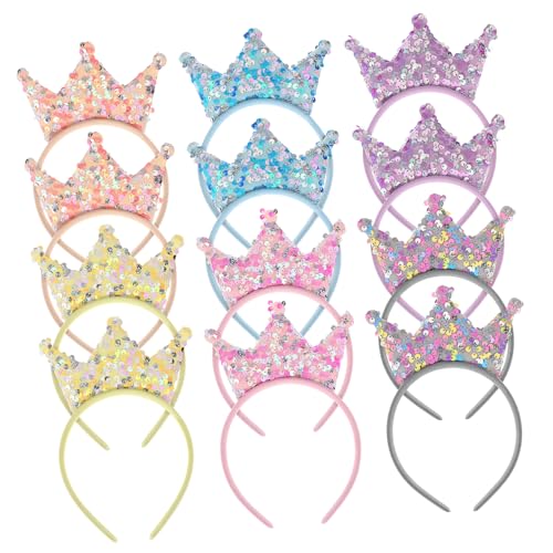 Healeved 12 Stück Teiliges Mädchen Stirnband mit Funkelndem Pailletten Kronen Design Farbenfrohe Haaraccessoires für Geburtstagsfeiern Karneval und Festliche Anlässe Geeignet für Healeved 12 Stück Teiliges Mädchen Stirnband mit Funkelndem Pailletten Kronen Design Farbenfrohe Haaraccessoires für Geburtstagsfeiern Karneval und Festliche Anlässe Geeignet für von Healeved