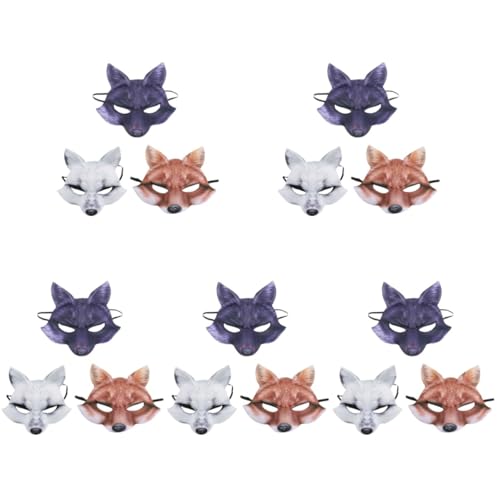 Healeved 15 Stck. Teiliges Eva Gesichts Fuchsmaske für Karneval Halloween und Cosplay Tierische Fotorequisiten Weiß Gelb und Schwarz und Vielseitig Einsetzbar Healeved 15 Stck. Teiliges Eva Gesichts Fuchsmaske für Karneval Halloween und Cosplay Tierische Fotorequisiten Weiß Gelb und Schwarz und Vielseitig Einsetzbar von Healeved