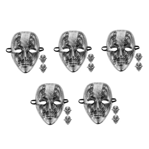 Healeved 15 Stck. Venezianische Maske Silber Vintage Vollgesichtsmaske für Maskenball Karneval Halloween Party mit Ergonomischem Design und Handgefertigter Verarbeitung von Healeved