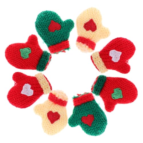 Healeved 16 Stück Mini Weihnachtsgarnhandschuhe Dunkle Mini Weihnachtshandschuhe Unser Strickfilz Blau Pelzig Hat Stoff Weihnachts Hängehandschuhe Haben Damen Fleece von Healeved