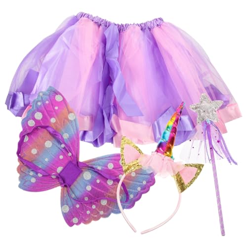 Healeved 1Satz Feenkostüm Mit Flügeln Tüllrock Stirnband Zauberstab Cosplay Party Dekoration Für Karneval Halloween Kostümpartys von Healeved