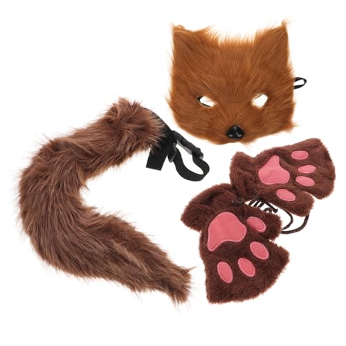 Healeved 1Satz Fuchs Maske für Cosplay Flauschige Requisite für Halloween Verkleidungen für Erwachsene Wiederverwendbar von Healeved