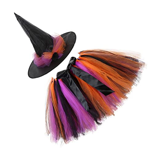 Healeved 1Satz Halloween Kostüm Hexenkleid Mit Hexenhut Tüll Tutu Für Anziehpartys Geburtstagsfeiern Halloween Cosplay Healeved 1Satz Halloween Kostüm Hexenkleid Mit Hexenhut Tüll Tutu Für Anziehpartys Geburtstagsfeiern Halloween Cosplay von Healeved
