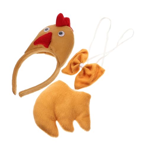 Healeved 1Satz Hühnerkostüm Set für Süßes Tierkostüm Accessoire mit Stirnband Fliege für Karneval Halloween Geburtstagsfeiern Bezaubernde Cosplay Accessoires von Healeved