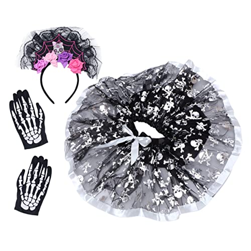 Healeved 1Satz Kostümset Für Halloween Kopfschmuck Handschuhen Tüllrock Für Kreative Feiern Für Halloween Weihnachten Neujahr Fördert Fantasie Kommunikation von Healeved