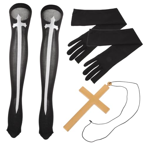 Healeved 1Satz Nonnen Kostüm Für Frauen Oberschenkelsocken Halskette Für Karneval Cosplay Mottopartys Festivals Stilvolles Einzigartiges Design Healeved 1Satz Nonnen Kostüm Für Frauen Oberschenkelsocken Halskette Für Karneval Cosplay Mottopartys Festivals Stilvolles Einzigartiges Design von Healeved