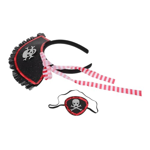 Healeved 1Satz Piraten Kostümset für Halloween Party Zubehör mit Stirnband Augenmaske Requisiten für Cosplay Piraten Mottopartys Kreatives Rollenspiel Fotohintergrund von Healeved