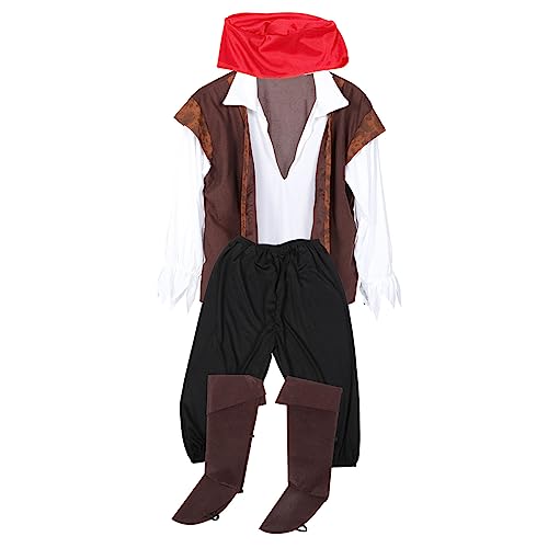 Healeved 1Satz Piratenkostüm für Erwachsene Männer Cosplay Kostüm für Halloween Partys Bühnenaufführungen Langlebiges Material für Unvergessliche Rollenspiele Foto Requisiten von Healeved