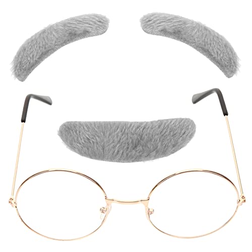Healeved 1Satz Teiliges Opa Kostümset Mit Fake Schnurrbart Augenbrauen Brille Für Schulkostüm Karneval Alter Mann Verkleidung Zubehör Healeved 1Satz Teiliges Opa Kostümset Mit Fake Schnurrbart Augenbrauen Brille Für Schulkostüm Karneval Alter Mann Verkleidung Zubehör von Healeved