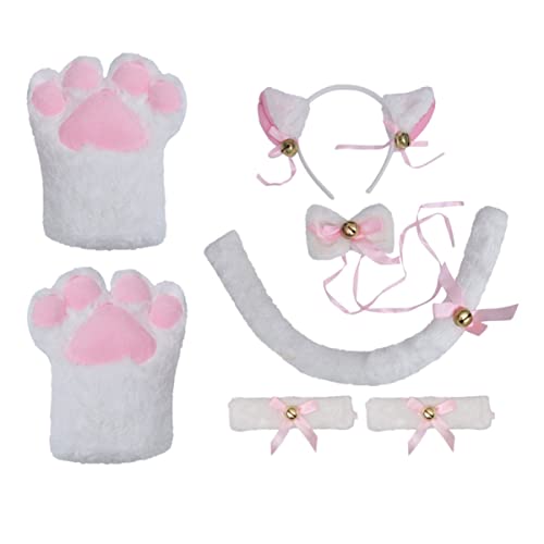 Healeved 1Satz Tierisches Ohrstirnband mit Pfotenhandschuhen Halsband Teiliges Kostümzubehör für Kinderpartys Karneval Cosplay Veranstaltungen Wiederverwendbar von Healeved