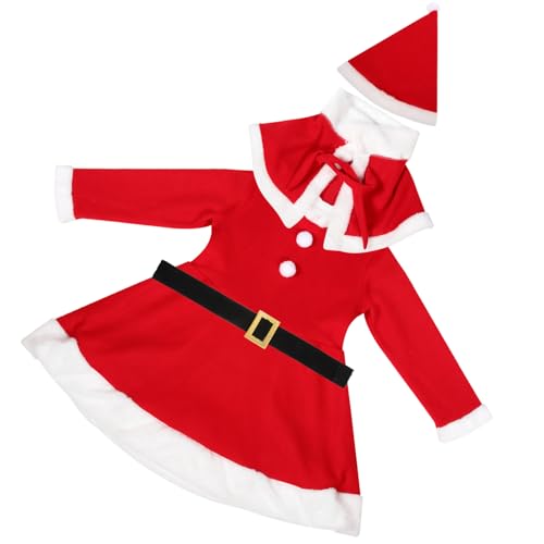 Healeved 1Satz Weihnachtsmannkostüm Langarmkleid mit Mütze Festliches Outfit für Weihnachtsfeiern Design für Besondere Anlässe Healeved 1Satz Weihnachtsmannkostüm Langarmkleid mit Mütze Festliches Outfit für Weihnachtsfeiern Design für Besondere Anlässe von Healeved