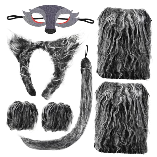 Healeved 1Satz Wolf Kostüm Wolf Für Tierkostüm Zubehör Für Halloween Cosplay Partys Plüschmaterial Langlebig Einfach von Healeved