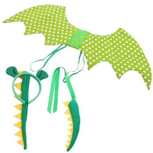 Healeved 1satz Dinosaurier Kostümset Für Mädchen Teiliges Set Mit Flügel Und Haarreif Für Kindergeburtstag Und Cosplay-events Helle Farben Angenehmes Material von Healeved
