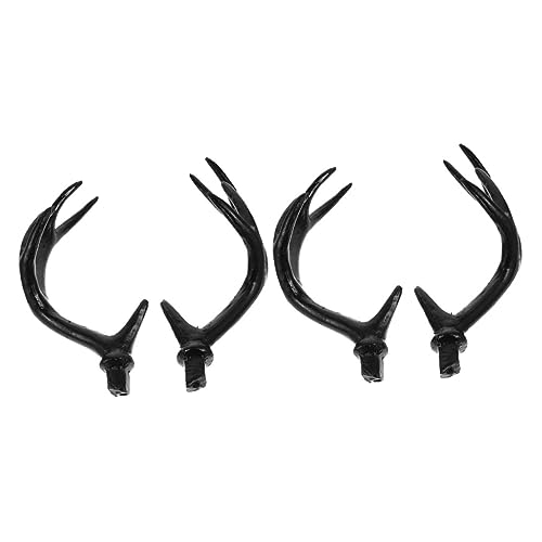 Healeved 2 Paare DIY Deer Antlers Haarreif Simulierte Geweihe für Halloween Kostüm Kopfaccessoires für Partys und Cosplay Große Schwarze Dekorationen von Healeved