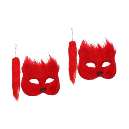 Healeved 2 Sätze Fuchs Maske und Set Flauschige Tiermaske für Halloween Cosplay und Mottopartys Teiliges Kostümzubehör Hochwertigem Material Dekorativ und Healeved 2 Sätze Fuchs Maske und Set Flauschige Tiermaske für Halloween Cosplay und Mottopartys Teiliges Kostümzubehör Hochwertigem Material Dekorativ und von Healeved