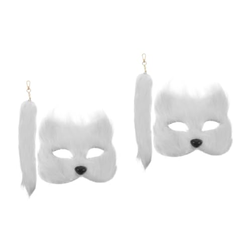 Healeved 2 Sätze Fuchsmasken Set mit für Halloween Tierkostüm Cosplay Requisiten Teilig Weiß für Kostümpartys Karneval und Maskerade Events Healeved 2 Sätze Fuchsmasken Set mit für Halloween Tierkostüm Cosplay Requisiten Teilig Weiß für Kostümpartys Karneval und Maskerade Events von Healeved