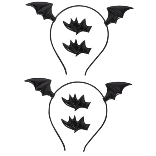 Healeved 2 Sätze Halloween Fledermaus Haarreif Set mit Haarklammer Leichtes Cosplay Zubehör für Damen für Halloweenpartys und Kostüme als Fotorequisit Healeved 2 Sätze Halloween Fledermaus Haarreif Set mit Haarklammer Leichtes Cosplay Zubehör für Damen für Halloweenpartys und Kostüme als Fotorequisit von Healeved