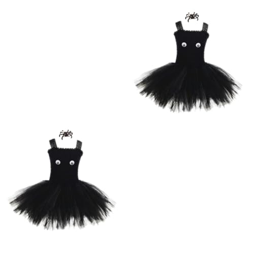 Healeved 2 Sätze Halloween Mädchen Tutu Kleid Set mit Spinnen Haarclip Ärmelloses Gefüttertes Party Kostüm für Atmungsaktives Hautfreundliches Cosplay Outfit für Karneval und Festlichkeiten Healeved 2 Sätze Halloween Mädchen Tutu Kleid Set mit Spinnen Haarclip Ärmelloses Gefüttertes Party Kostüm für Atmungsaktives Hautfreundliches Cosplay Outfit für Karneval und Festlichkeiten von Healeved