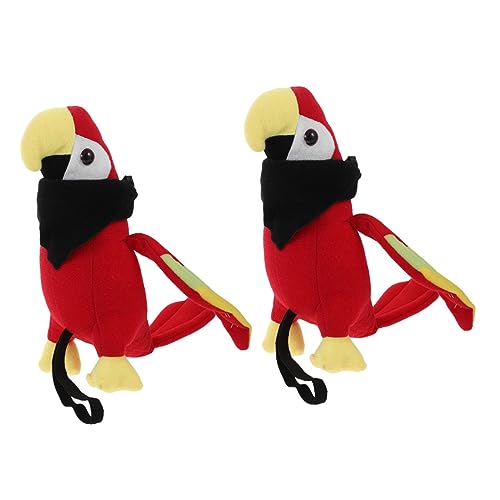 Healeved 2 Sätze Halloween Piraten Schulterpapagei Plüschfigur Realistisch Gefertigt Leicht Tragbar Mit Schwarzem Halstuch Für Kostümparty Accessoire von Healeved