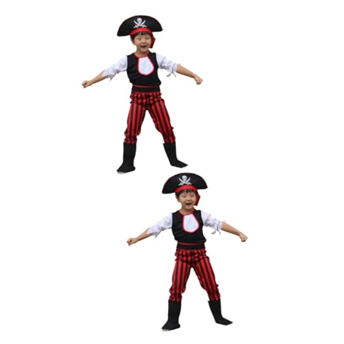 Healeved 2 Sätze Piratenleistung Kostüme Kleidung Piraten-cosplay-kostüm Halloween-piraten-cosplay Halloween Piratenkostüm von Healeved