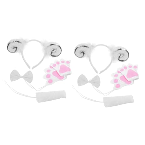 Healeved 2 Sätze Teiliges Tierkostüm mit Schafsohren Haarreif und Fliege für Jungen und Mädchen und für Karneval und Fasching Healeved 2 Sätze Teiliges Tierkostüm mit Schafsohren Haarreif und Fliege für Jungen und Mädchen und für Karneval und Fasching von Healeved