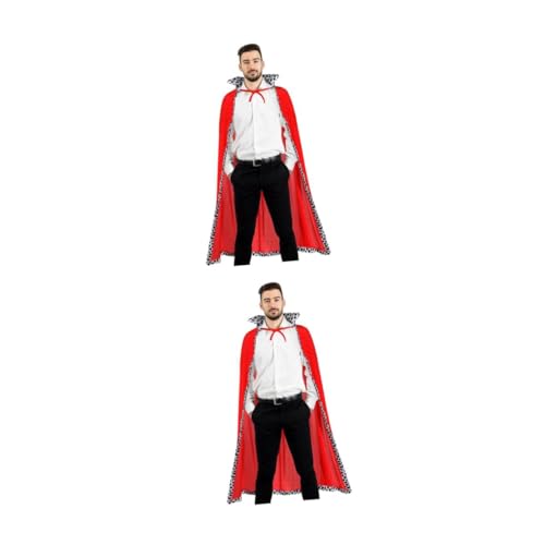 Healeved 2 Stck. Roter Königsumhang Cosplay Umhang Halloween Kostüm Cloak für Erwachsene Unisex Performance Mantel mit Wärmendem Bequemem Material von Healeved