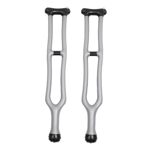 Healeved 2 Stück Aufblasbare Gehhilfe Teiliges PVC Simulation Krücken Party Deko Kostüm Requisite für Halloween Karneval Bühnenauftritt von Healeved