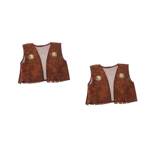 Healeved 2 Stück Cowboy Kostüm für Western Cowboy Weste für Jungen und Mädchen Halloween Party Outfit S Hautfreundliche Materialien für Cosplay und Festlichkeiten Healeved 2 Stück Cowboy Kostüm für Western Cowboy Weste für Jungen und Mädchen Halloween Party Outfit S Hautfreundliche Materialien für Cosplay und Festlichkeiten von Healeved
