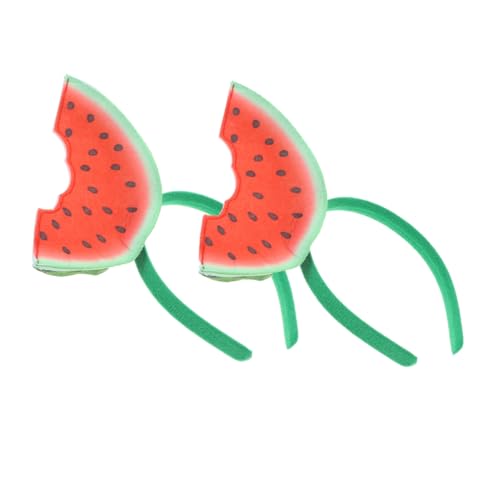 Healeved 2 Stück Dreidimensionales Wassermelonen-stirnband Strand Thema Spaß Erste Fruchtig Tropisch Haarschmuck Für Frauen Hochzeit Trendy Party-kopfbedeckung Wärmeübertragungsfilztuch von Healeved