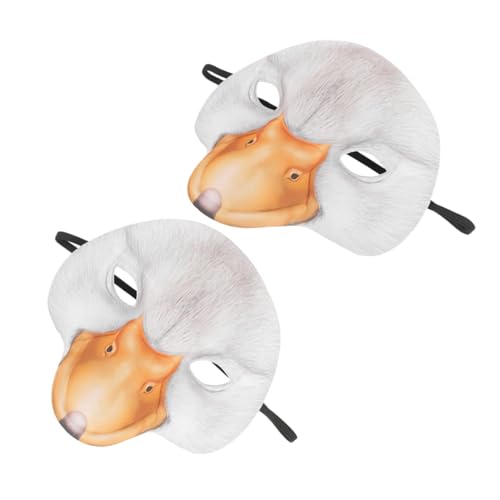 Healeved 2 Stück Entenmaske Halbgesichtsmaske Eva für Halloween Karneval Party Cosplay Leichte Bequeme Tiermasken für Maskerade und Kostümspaß von Healeved