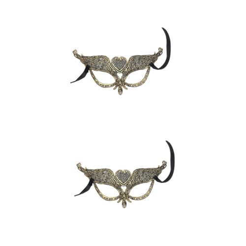 Healeved 2 Stück Halbe Gesichtsmaske Halloween-maske Spitzenmaske Maskerade Party-maske Karnevalsmaske Halbmaske Golden Healeved 2 Stück Halbe Gesichtsmaske Halloween-maske Spitzenmaske Maskerade Party-maske Karnevalsmaske Halbmaske Golden von Healeved