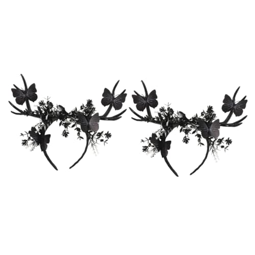 Healeved 2 Stück Halloween Antler Haarreifen für Gothic Party Bequemes Kopfaccessoire aus Atmungsaktiven Materialien für Kostümpartys und Cosplay Wiederverwendbar und Leicht zu Tragen Healeved 2 Stück Halloween Antler Haarreifen für Gothic Party Bequemes Kopfaccessoire aus Atmungsaktiven Materialien für Kostümpartys und Cosplay Wiederverwendbar und Leicht zu Tragen von Healeved