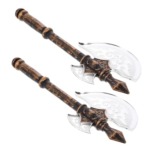 Healeved 2 Stück Halloween Axt Deko Realistische Bühnenrequisite für Halloween Party Cosplay Performance Robust und Detailgetreu Vielseitig Einsetzbar für Show und Festival Zufällige Farbe von Healeved