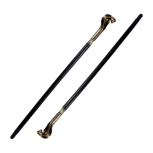 Healeved 2 Stück Halloween Dekoratives Kunststoff Requisit mit Goldener Schlangen Kopf Robuster Zauberstab für Kostüm Party Bühne Maskerade und Themenfeiern Healeved 2 Stück Halloween Dekoratives Kunststoff Requisit mit Goldener Schlangen Kopf Robuster Zauberstab für Kostüm Party Bühne Maskerade und Themenfeiern von Healeved