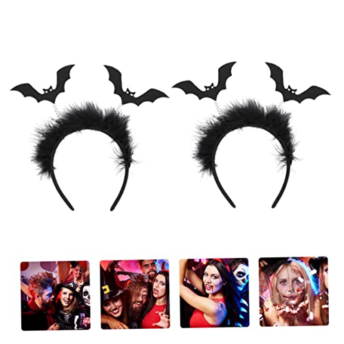 Healeved 2 Stück Halloween Fledermaus Haarreif Komfortable Kostüm Haaraccessoires für Partys und Cosplay Leicht und Praktisch für Unvergessliche Auftritte von Healeved