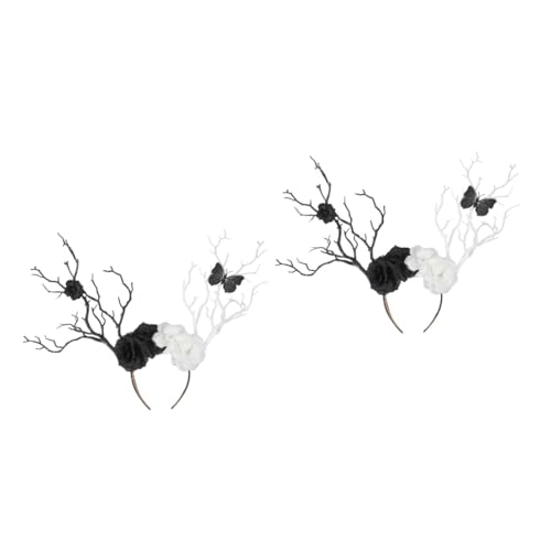 Healeved 2 Stück Halloween Gothic Haarband Dunkle Blumen Kopfbedeckung für Cosplay und Festlichkeiten für Erwachsene Langlebig und Bequem Perfektes Accessoire für Halloween Partys Healeved 2 Stück Halloween Gothic Haarband Dunkle Blumen Kopfbedeckung für Cosplay und Festlichkeiten für Erwachsene Langlebig und Bequem Perfektes Accessoire für Halloween Partys von Healeved